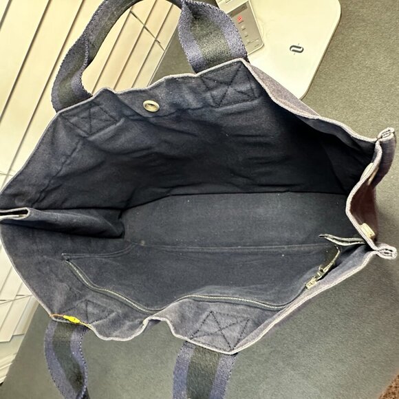 🖤 HERMÈS FOULE MM TOTE - BLACK NAVY HANDBAG 🖤 - Picture 6 of 13